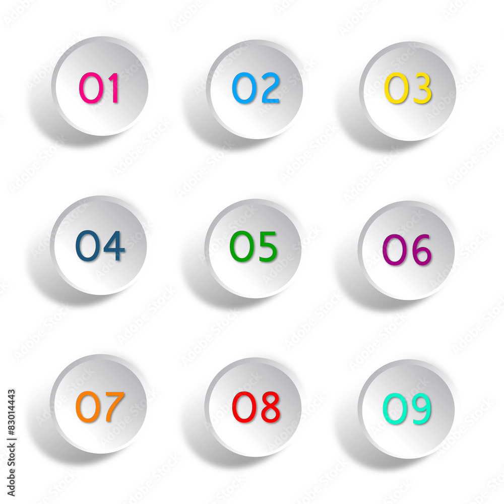 Numbers set vector / numbers set vector illustration in color Numbers set vector / numbers set vector illustration in color