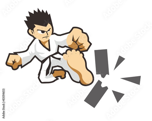 karate kick logo mascot