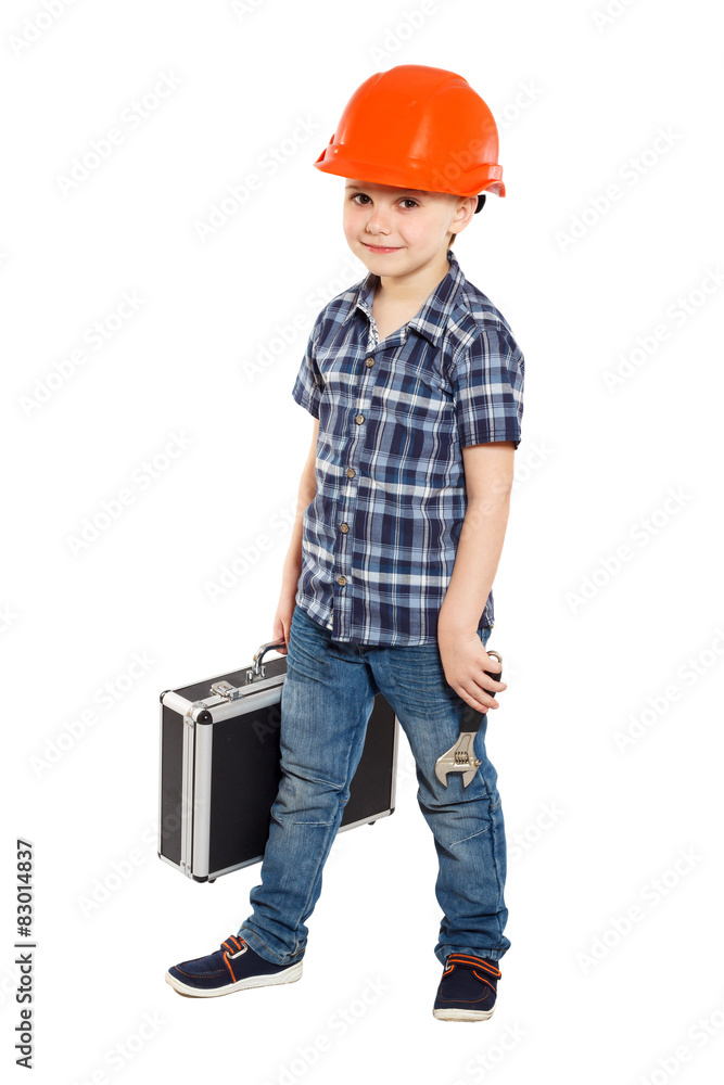 boy in the construction helmet boy in the construction helmet