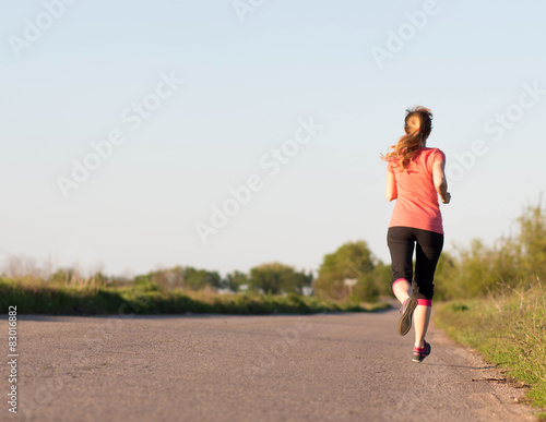 Girl is engaged in jogging