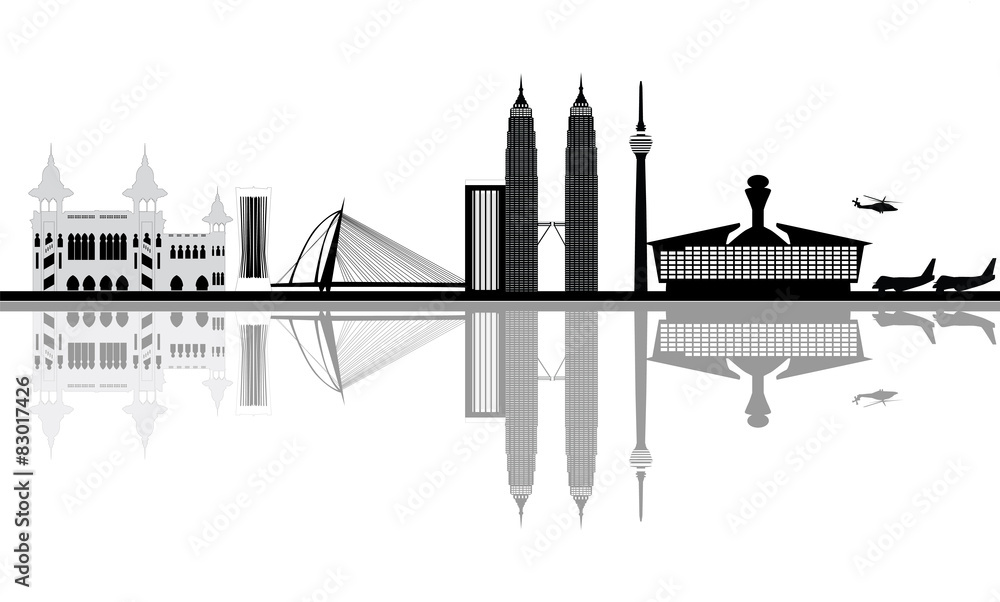 Fototapeta premium kuala lumpur city skyline malaysia