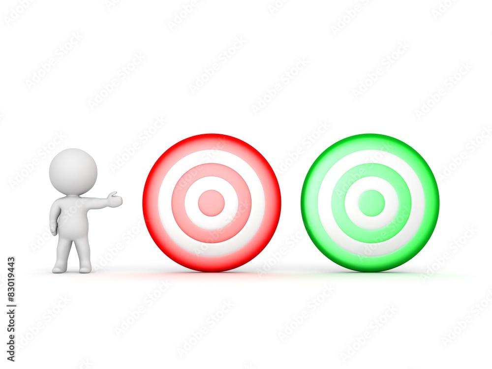 3D Character Showing Red and Green Targets
3D Character Showing Red and Green Targets