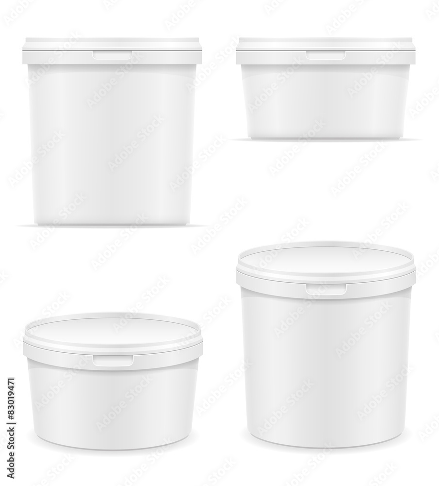 white plastic container for ice cream or dessert vector illustra white plastic container for ice cream or dessert vector illustra