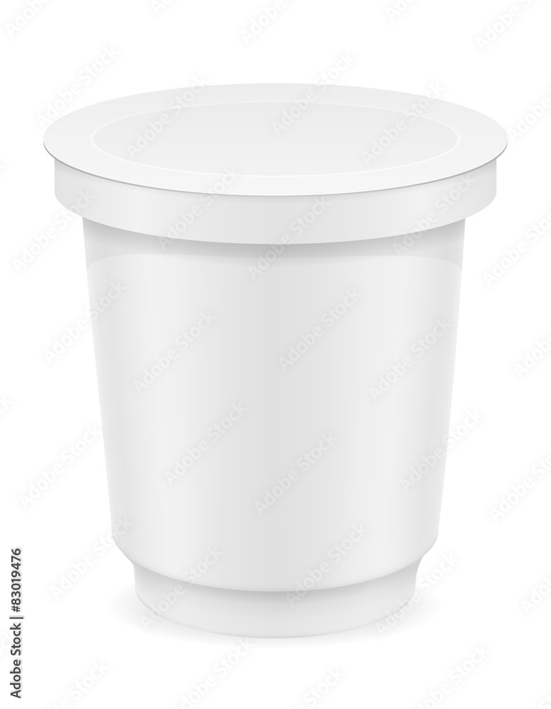 white plastic container of yogurt or ice cream vector illustrati white plastic container of yogurt or ice cream vector illustrati