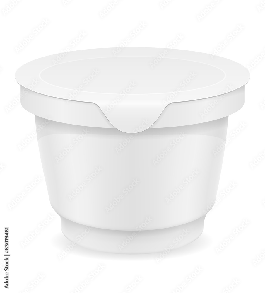 white plastic container of yogurt or ice cream vector illustrati white plastic container of yogurt or ice cream vector illustrati