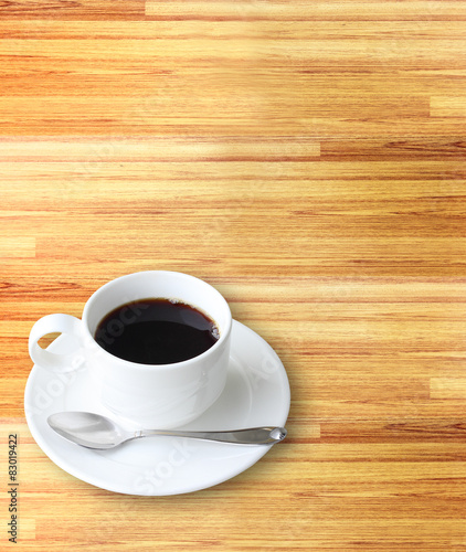  coffee cup on wood background