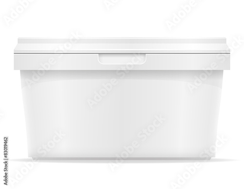white plastic container for ice cream or dessert vector illustra