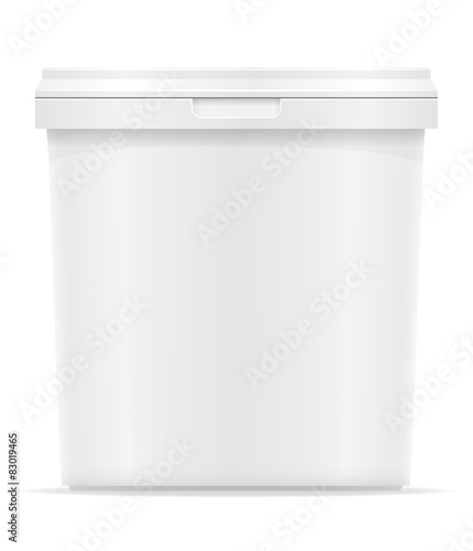white plastic container for ice cream or dessert vector illustra