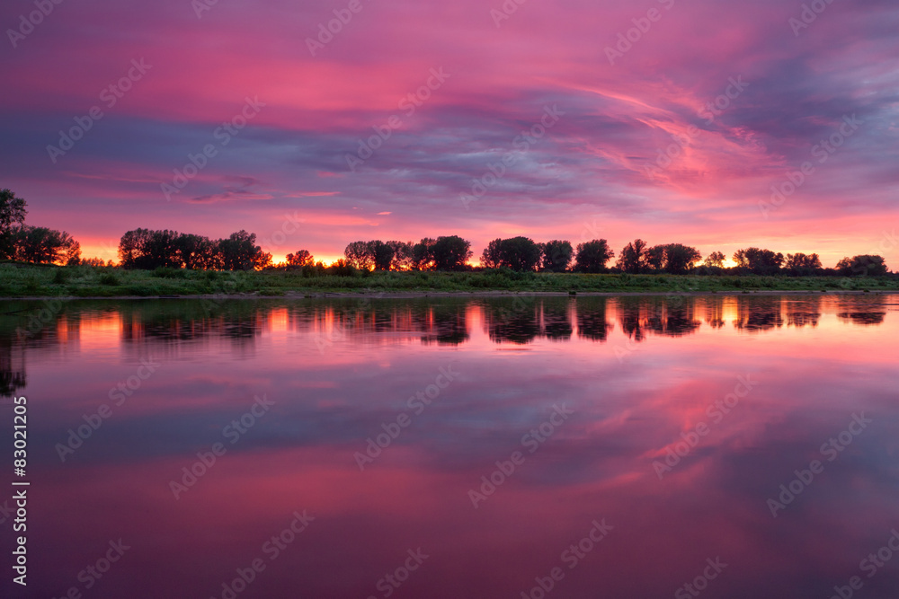 Obraz premium pink sunset