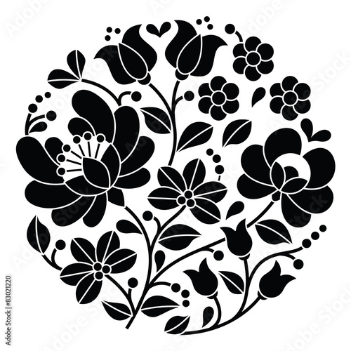 Kalocsai black embroidery - Hungarian pattern
 
