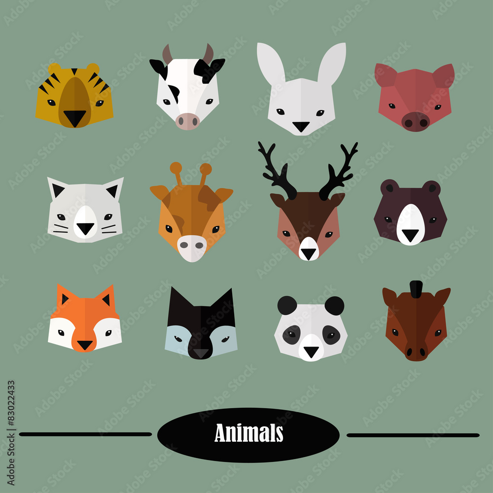 Animals avatars set