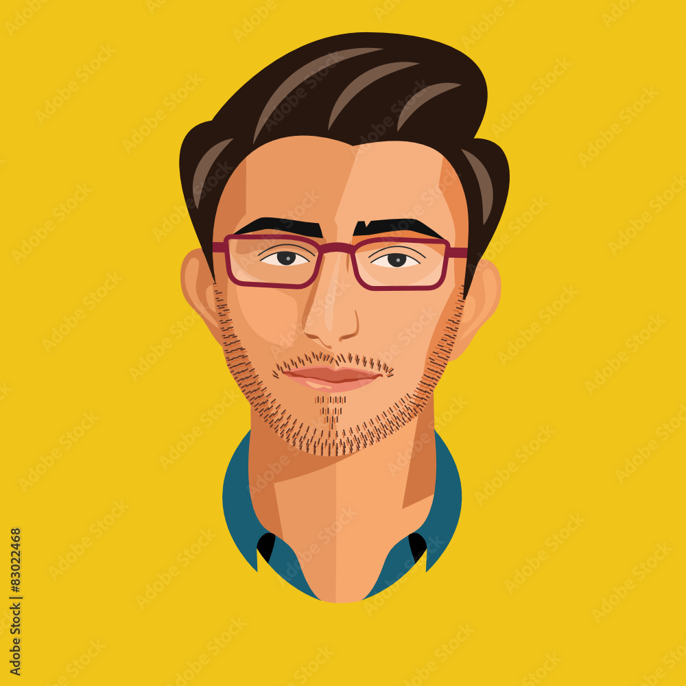 Flat design man portrait - Flat avatars