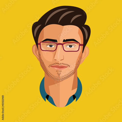 Flat design man portrait - Flat avatars