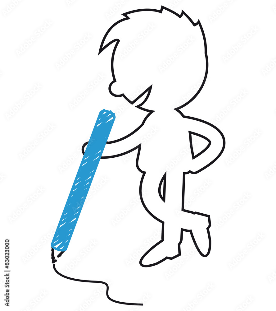Fototapeta premium Short People Scribble - with pencil