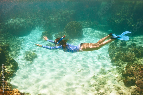 Man with mask snorkeling