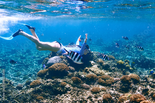 Man with mask snorkeling