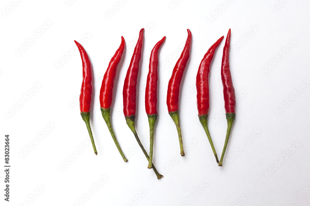 Fresh red chili with space on white background Fresh red chili with space on white background