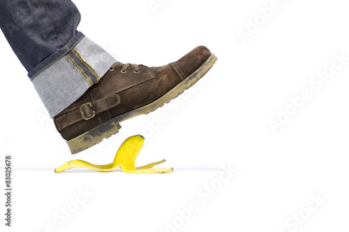 About to slide with a banana peel