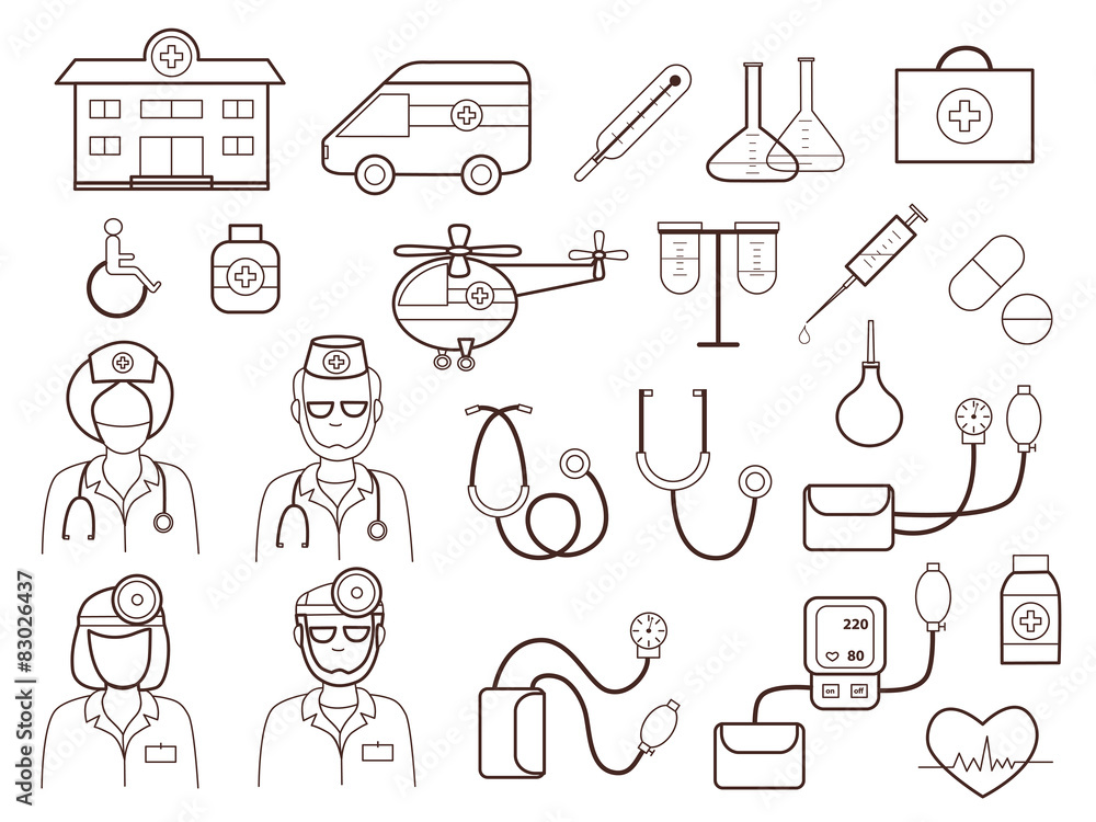 Fototapeta premium medical icons set (vector illustration)