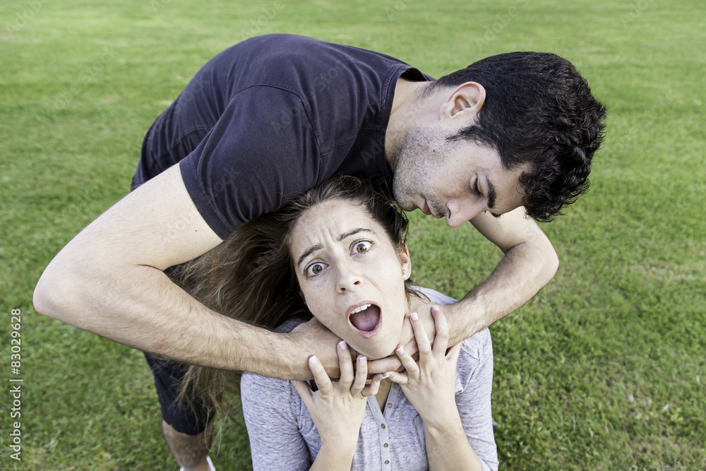 Boy beating girlfriend Stock-Foto | Adobe Stock