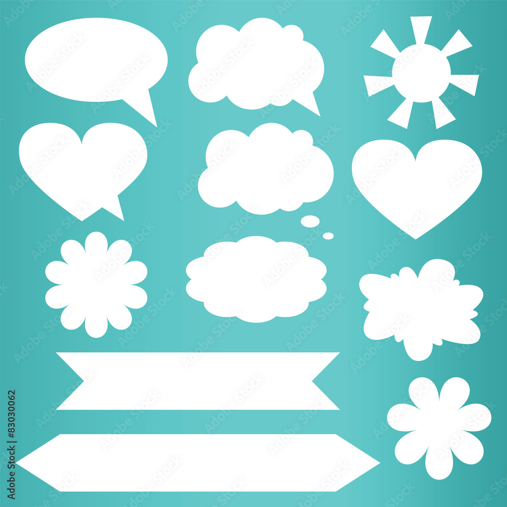 Set of paper speech bubbles Set of paper speech bubbles