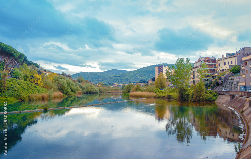 Landscape across the river in Tivoli