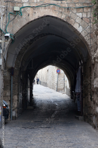 Walkway in Old City Jerusalem, Israel, CIRCA Feb. 2013