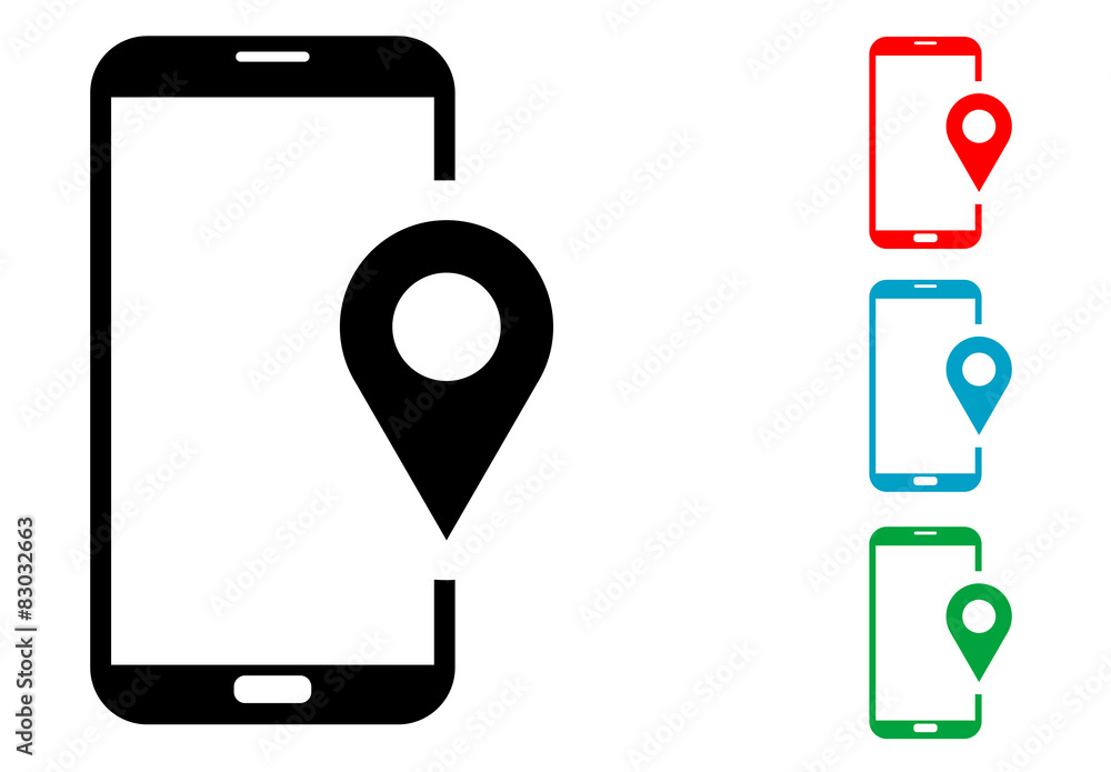 Pictograma localizacion smartphone con varios colores Pictograma localizacion smartphone con varios colores