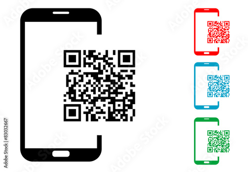 Pictograma QR smartphone con varios colores