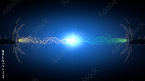 powerful energy reaction in reactor core.