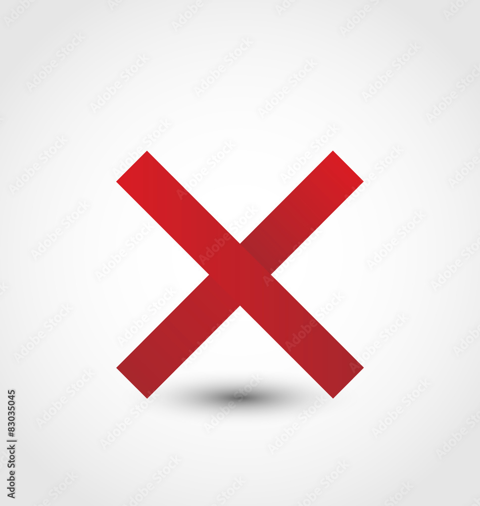 Cross mark isolated on white background Cross mark isolated on white background