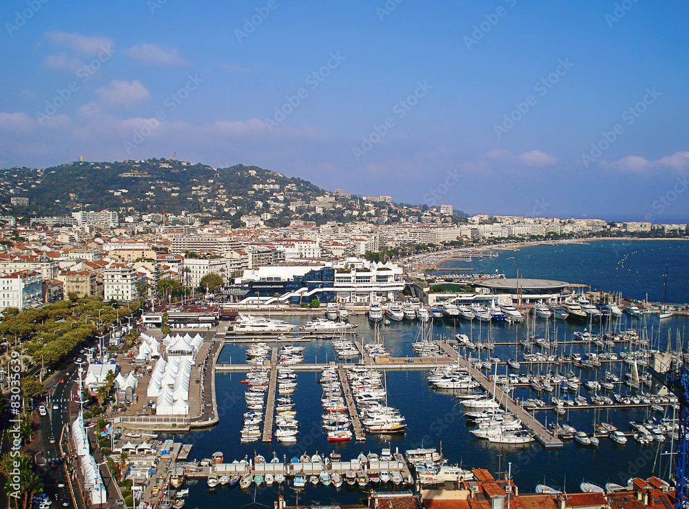 panorama of the port of Cannes
