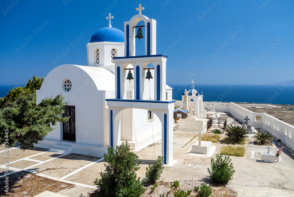 Obraz premium Santorini Friedhof