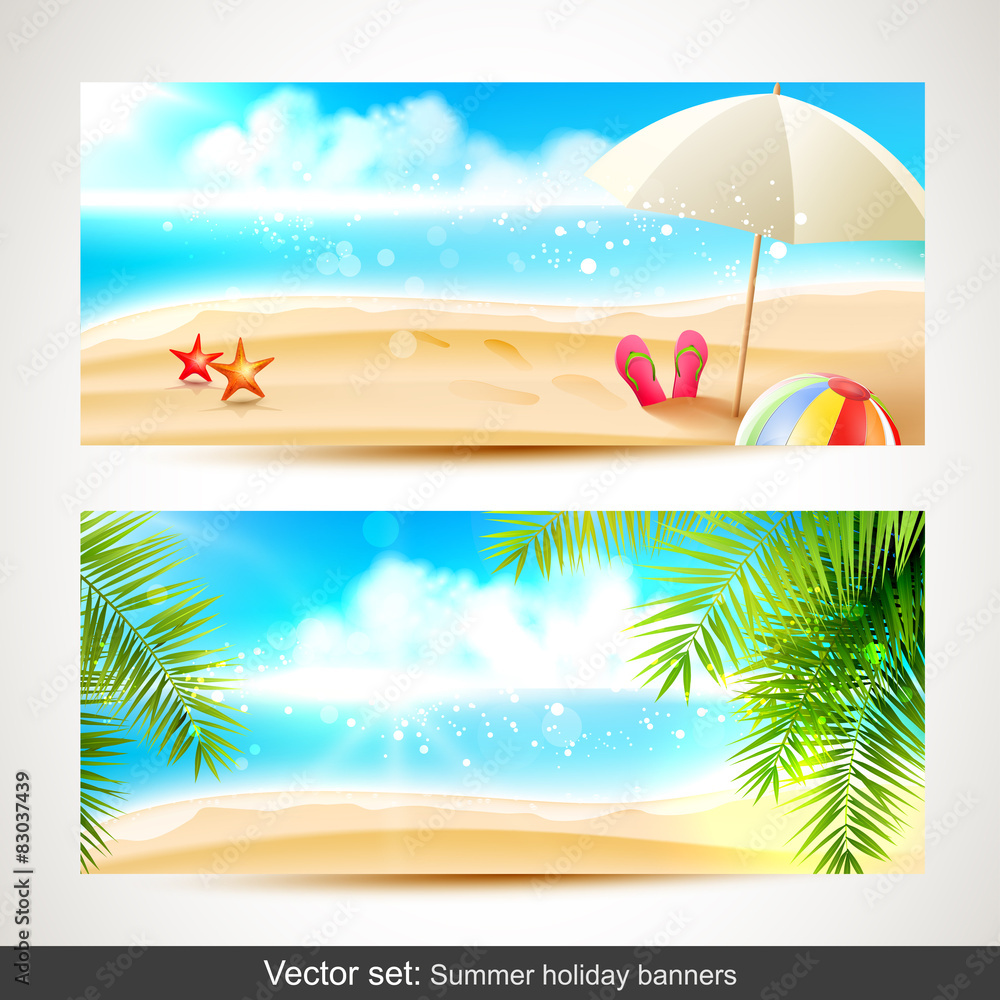 Naklejka premium Summer holiday banners