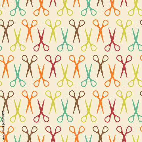Seamless pattern with scissors