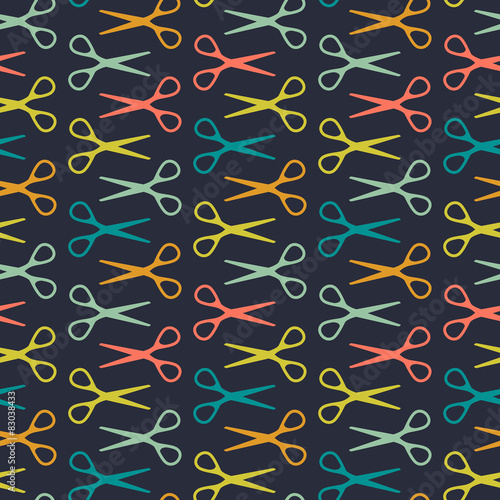Seamless pattern with scissors