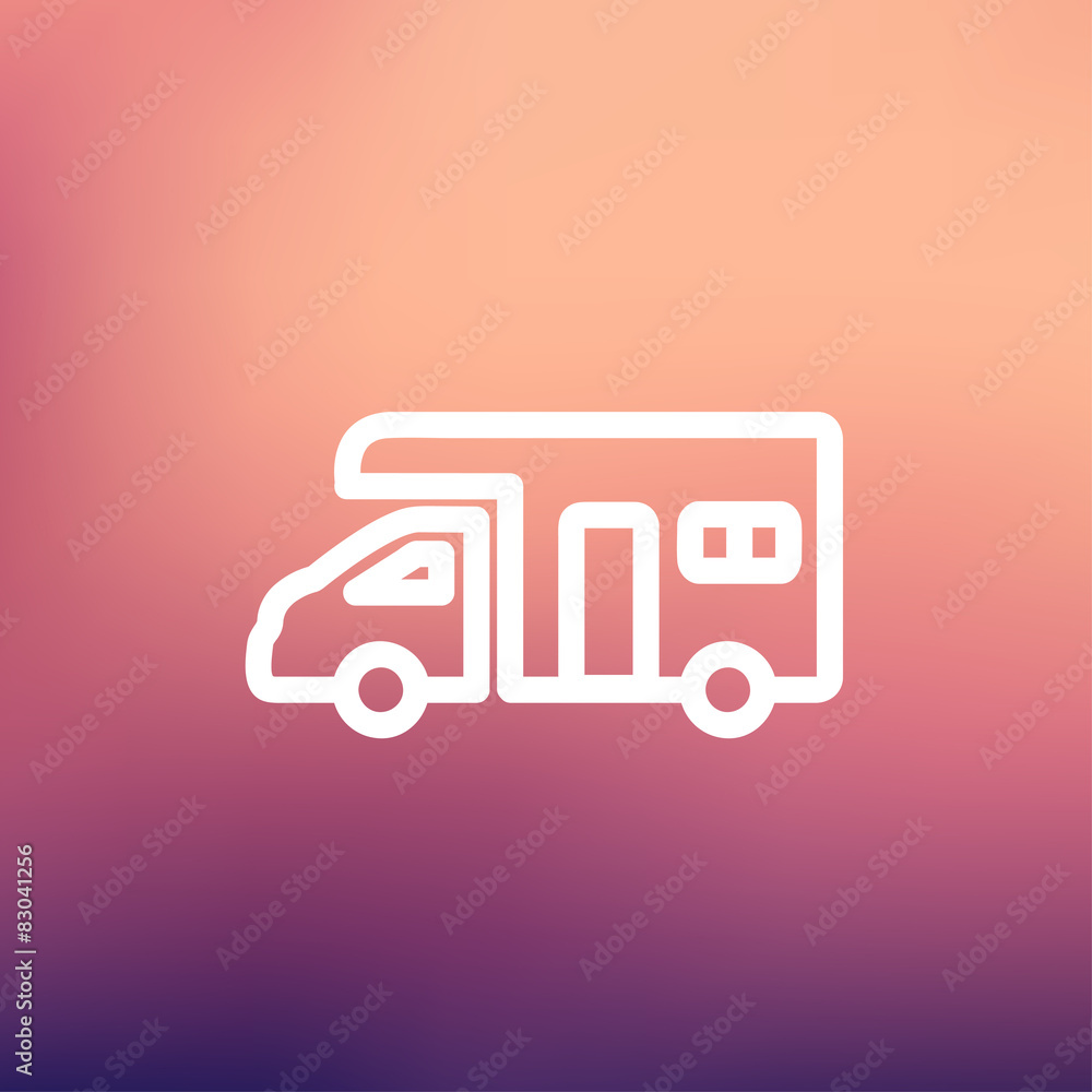 Camper van thin line icon Camper van thin line icon
