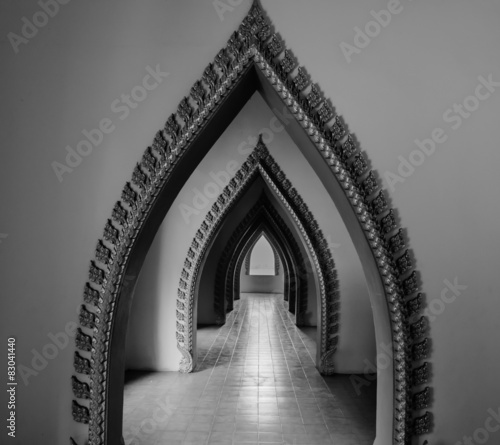 Thai Style arch corridor in temple #83041440