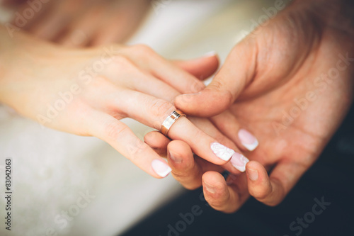 Wedding rings. Wedding couple © kaninstudio