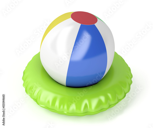 Beach ball and swim ring photo