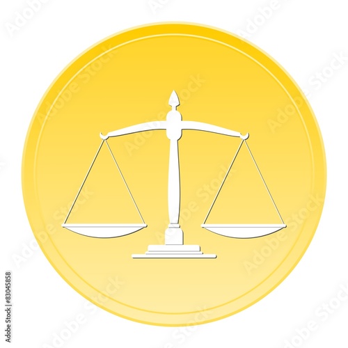 Justice scale Gold Button