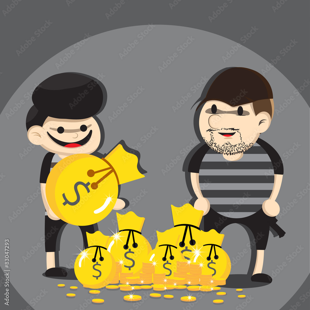 Naklejka premium thief cartoon