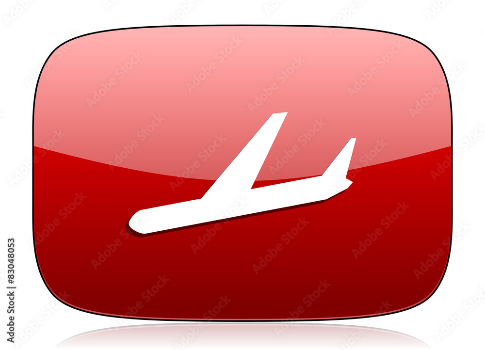 arrivals red glossy web icon