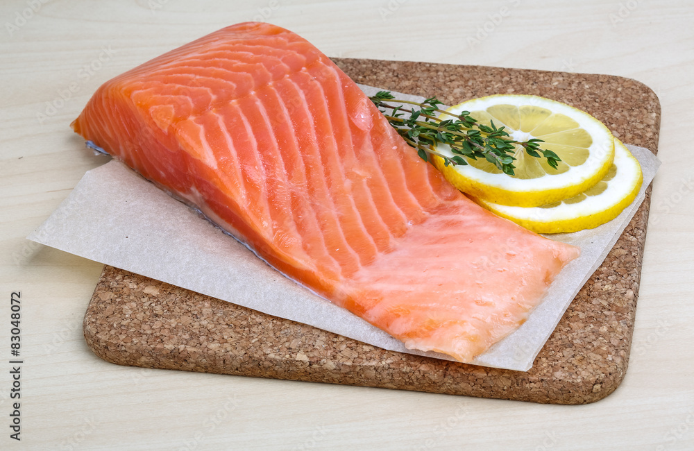 Salted Salmon on the wood background Salted Salmon on the wood background