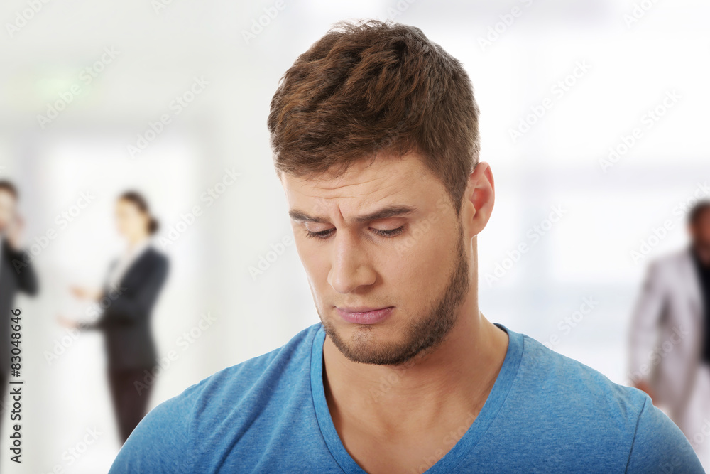 Young depressed man. Young depressed man.