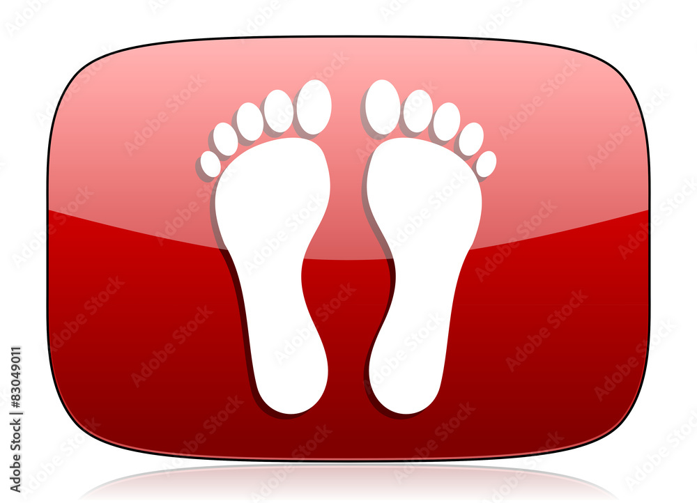 foot red glossy web icon foot red glossy web icon