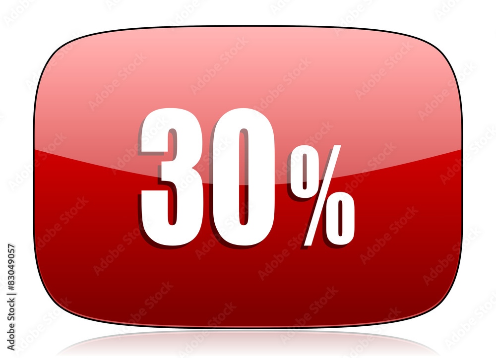 30 percent red glossy web icon 30 percent red glossy web icon