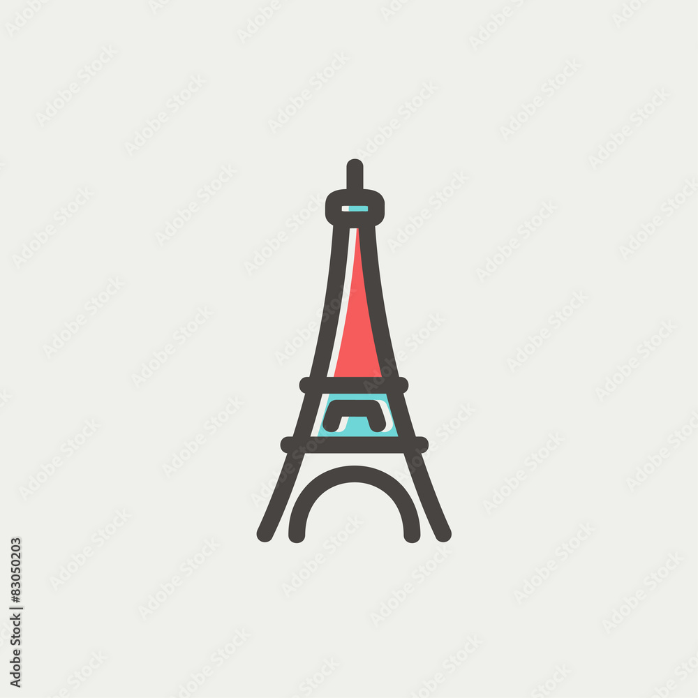 Paris Tower thin line icon Paris Tower thin line icon