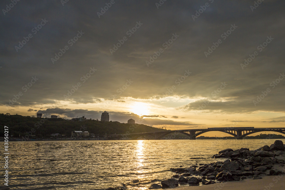 River Dnieper view in spring, Kiev, Ukraine River Dnieper view in spring, Kiev, Ukraine