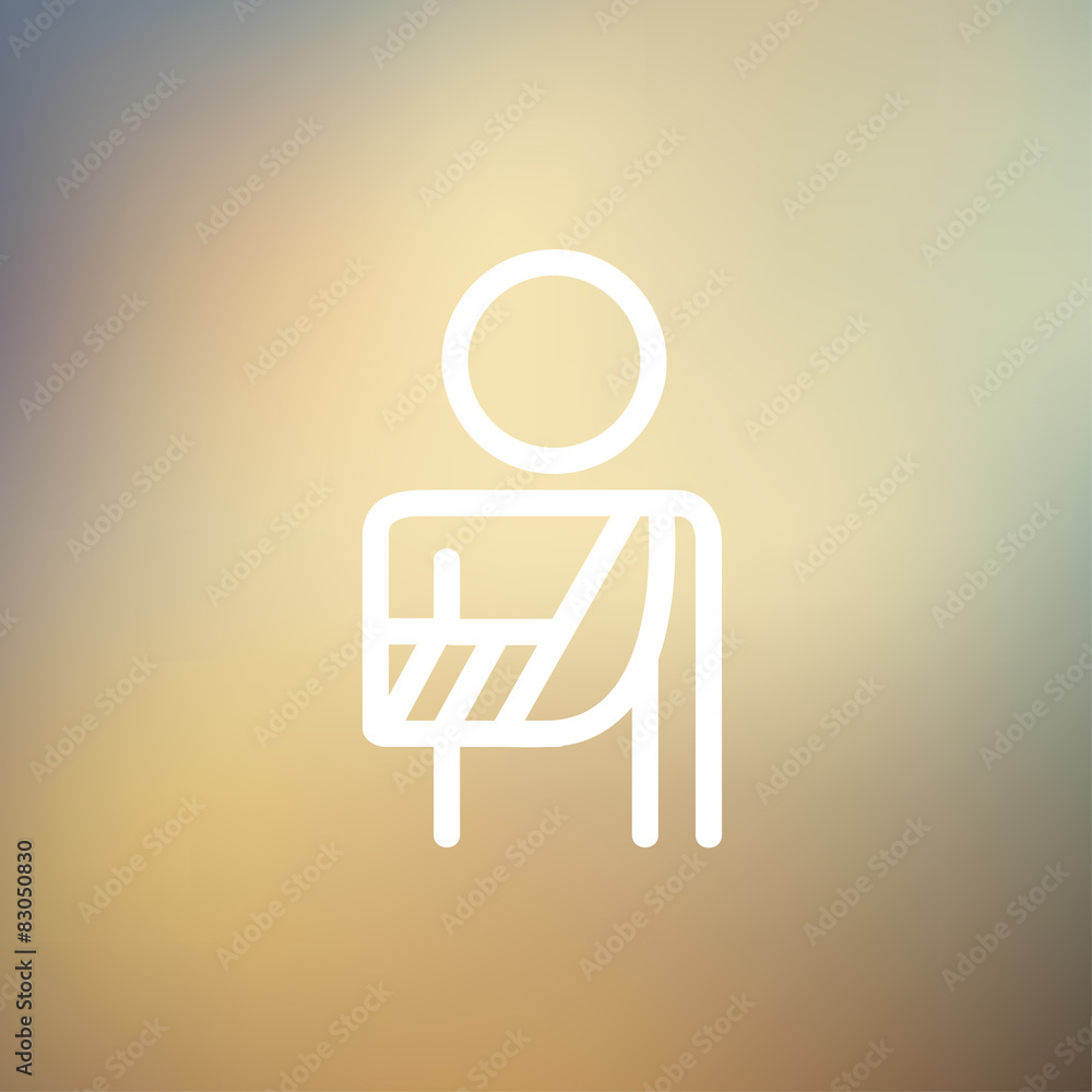 Injured man in bandages thin line icon Injured man in bandages thin line icon